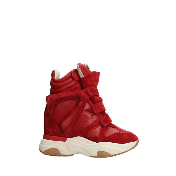 Isabel Maratnt new women’s Balskee wedge Sneakers Red Suede Leather FR 36 us 6 - Picture 1 of 11